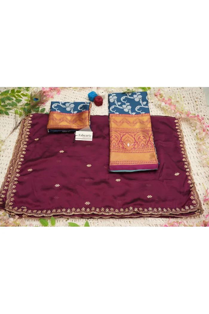 Women's Woven Design zari work Half Saree with Embroidered Blouse and Dupatta HemaValli - Image 54