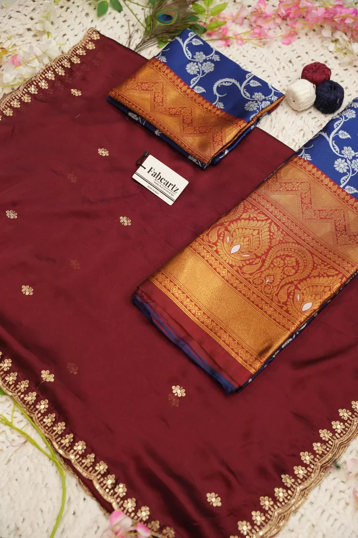 Women's Woven Design zari work Half Saree with Embroidered Blouse and Dupatta HemaValli - Image 62