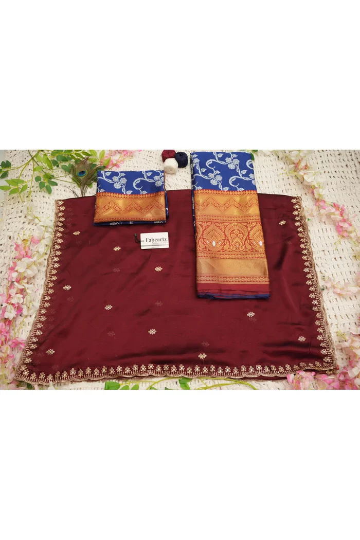 Women's Woven Design zari work Half Saree with Embroidered Blouse and Dupatta HemaValli - Image 63