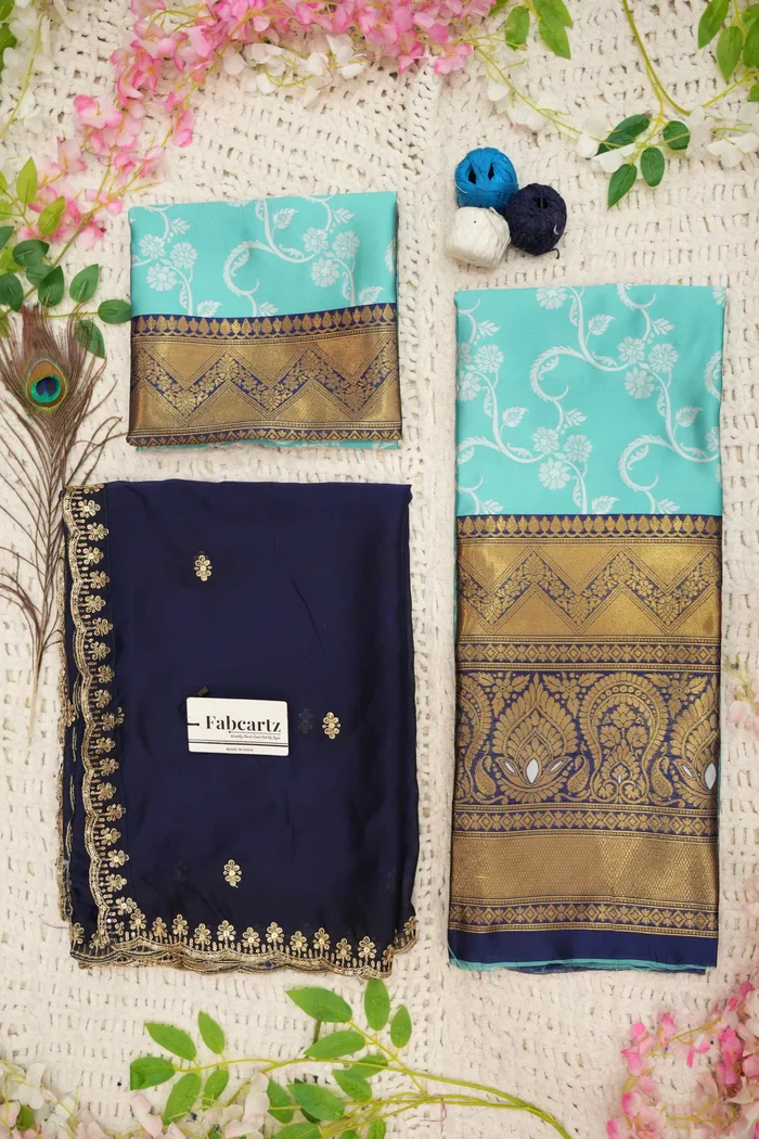 Women's Woven Design zari work Half Saree with Embroidered Blouse and Dupatta HemaValli - Image 65