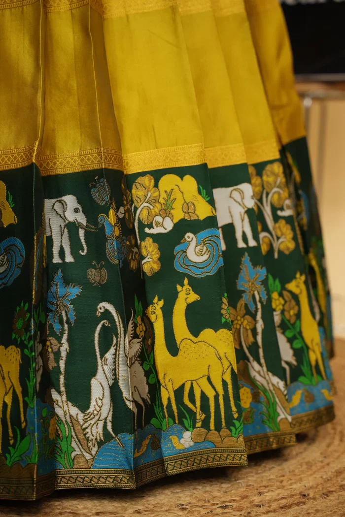 Women's Woven Design zari work Half Saree with Embroidered Blouse and Dupatta HiranPattu - Image 9