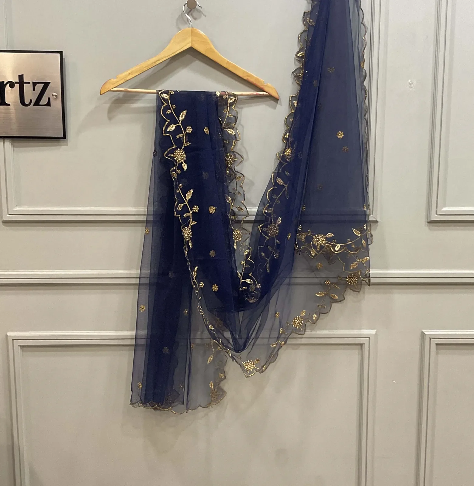 Beautiful Embroidery & Beads work Net Dupatta for women | Only Dupatta JananiDup - Image 14