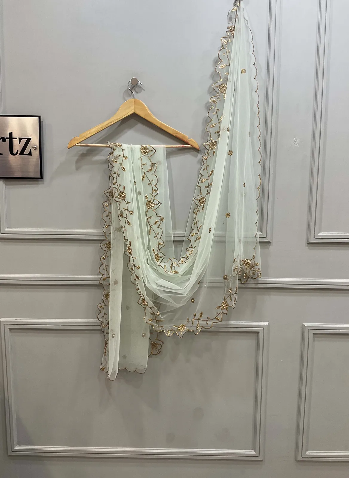 Beautiful Embroidery & Beads work Net Dupatta for women | Only Dupatta JananiDup - Image 28