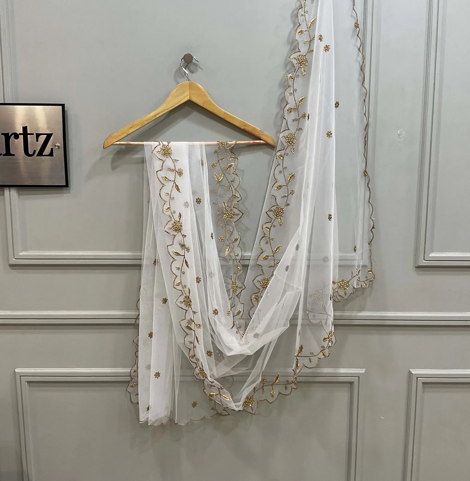 Beautiful Embroidery & Beads work Net Dupatta for women | Only Dupatta JananiDup - Image 31