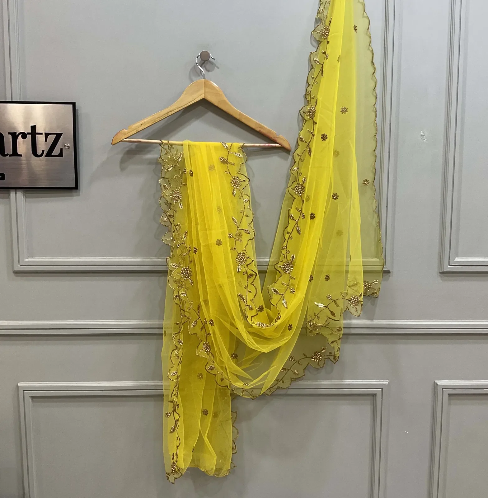 Beautiful Embroidery & Beads work Net Dupatta for women | Only Dupatta JananiDup - Image 34