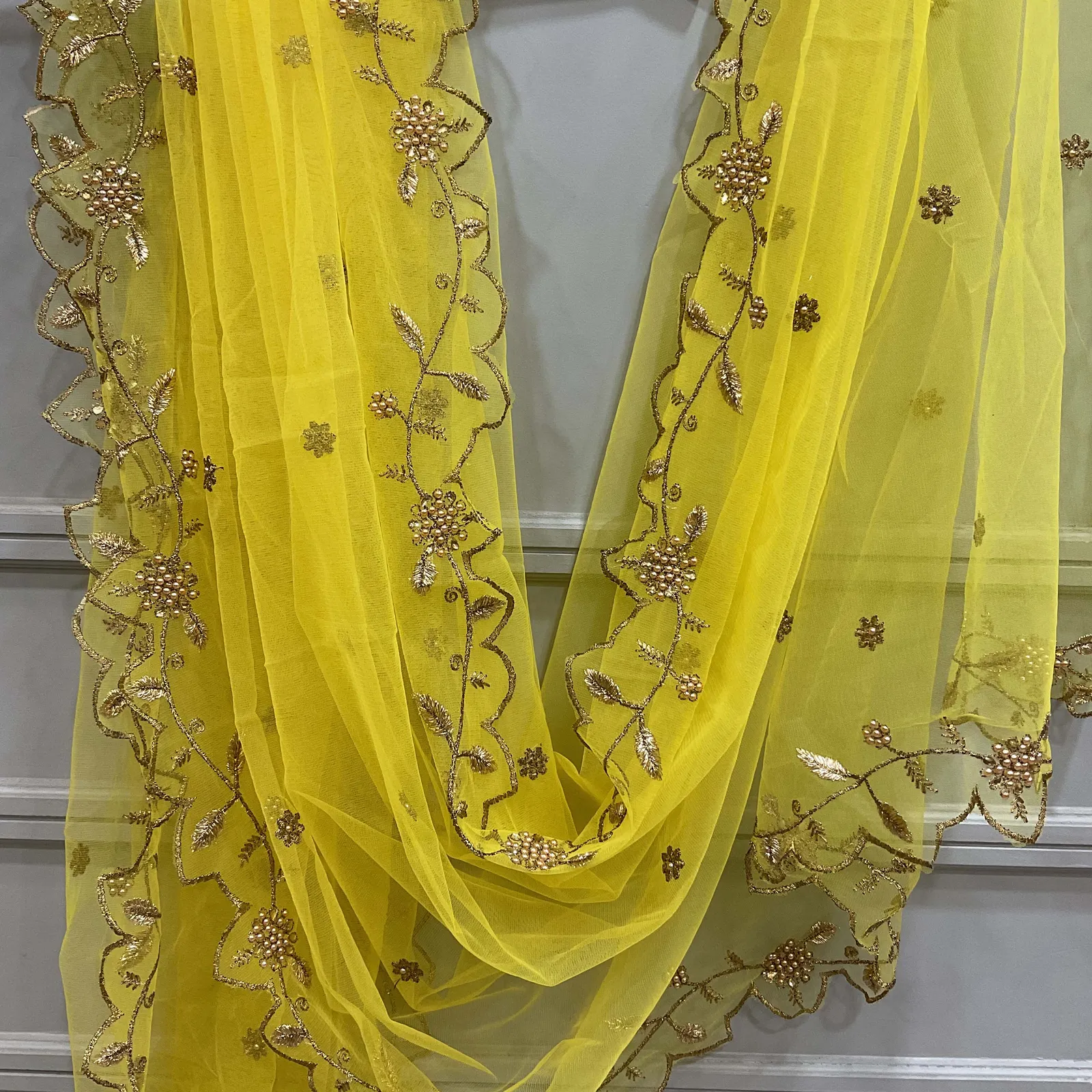 Beautiful Embroidery & Beads work Net Dupatta for women | Only Dupatta JananiDup - Image 35