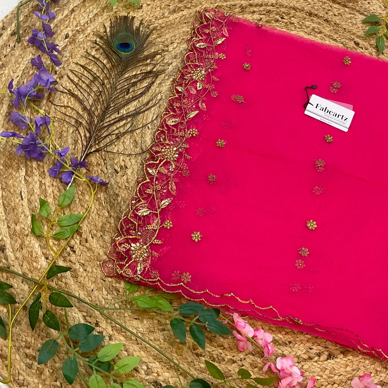 Beautiful Embroidery & Beads work Net Dupatta for women | Only Dupatta JananiDup - Image 31