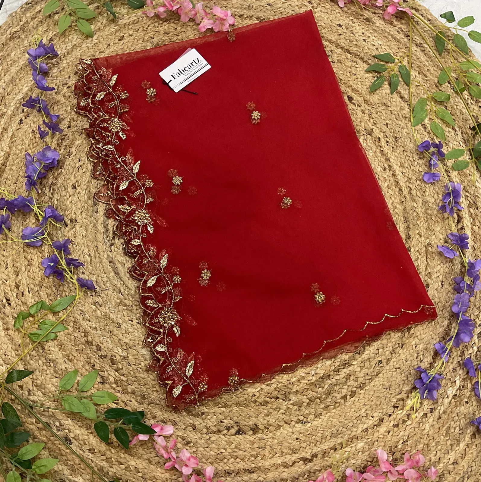 Beautiful Embroidery & Beads work Net Dupatta for women | Only Dupatta JananiDup - Image 38