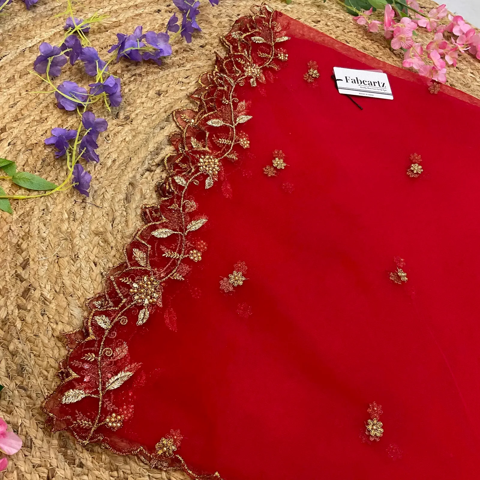 Beautiful Embroidery & Beads work Net Dupatta for women | Only Dupatta JananiDup - Image 39