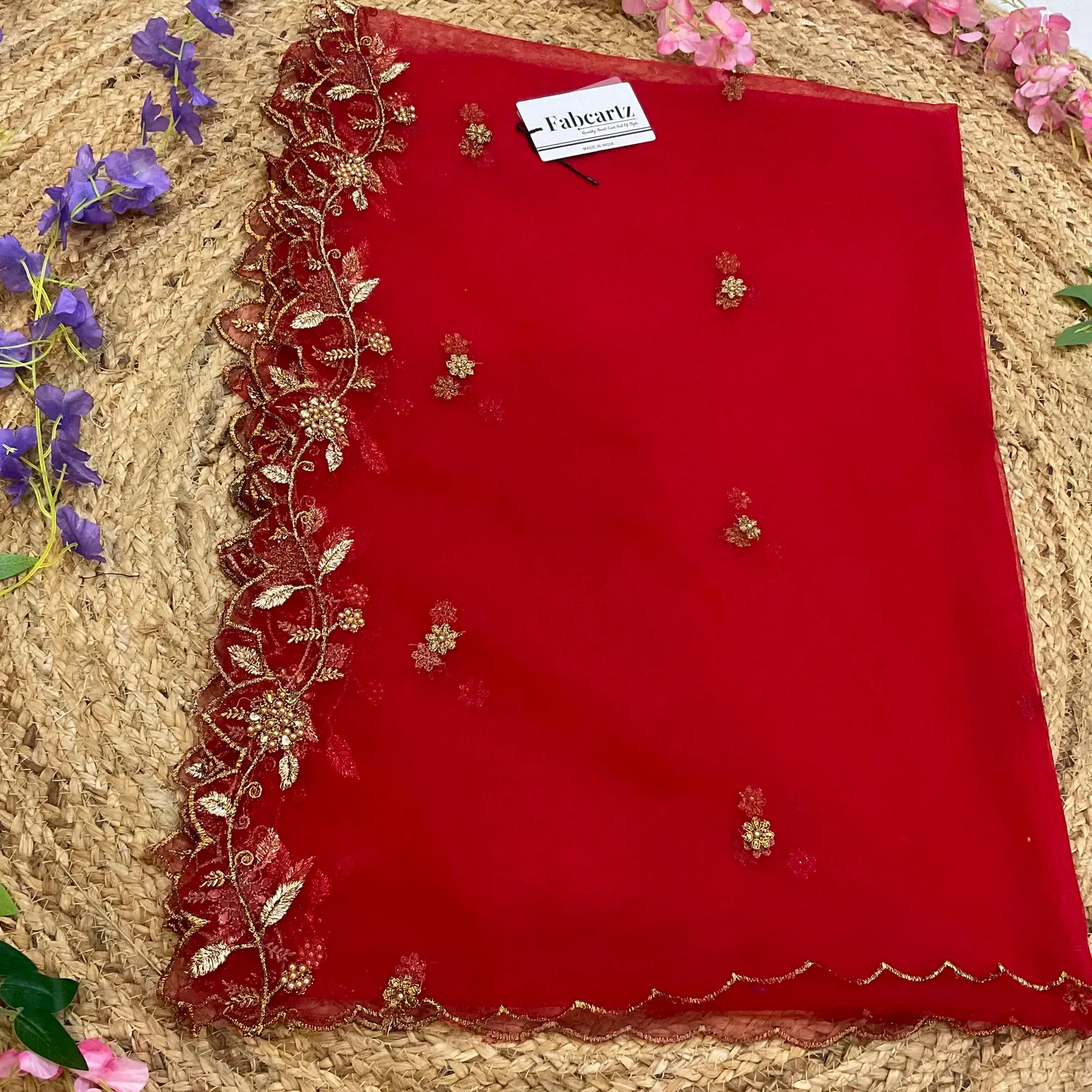 Beautiful Embroidery & Beads work Net Dupatta for women | Only Dupatta JananiDup - Image 40