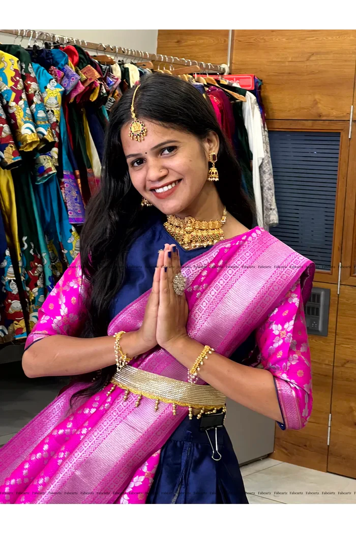 South Indian Festival Traditional Half Saree JanjalPAttu - Image 19