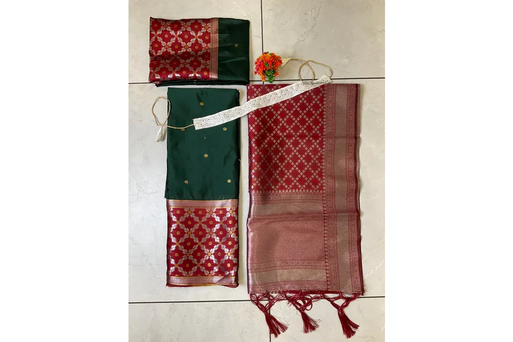 South Indian Festival Traditional Half Saree JanjalPAttu - Image 38