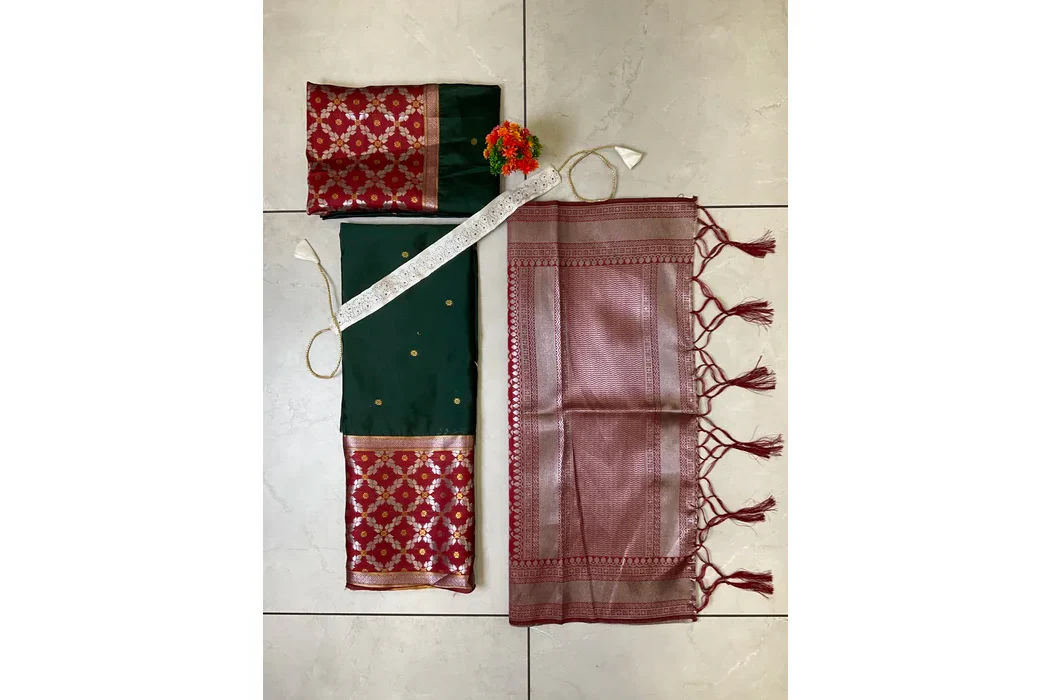 South Indian Festival Traditional Half Saree JanjalPAttu - Image 39