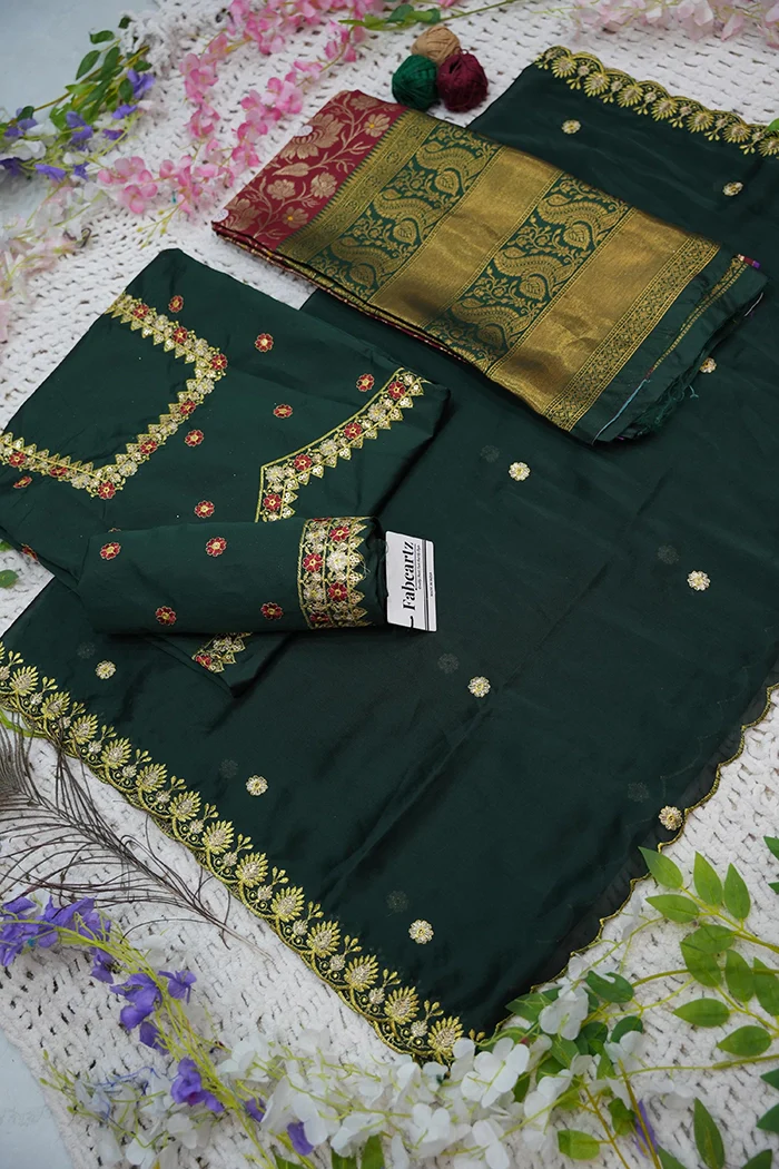 Women's Woven Design zari work Half Saree with Embroidered Blouse and Dupatta Jaya - Image 109