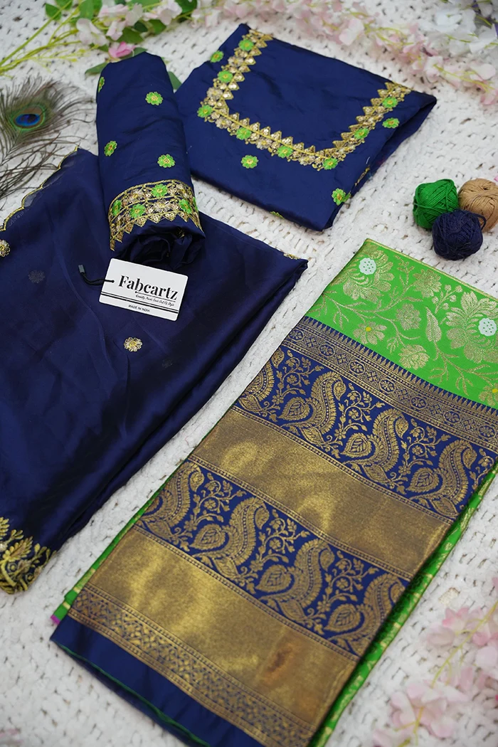 Women's Woven Design zari work Half Saree with Embroidered Blouse and Dupatta Jaya - Image 114