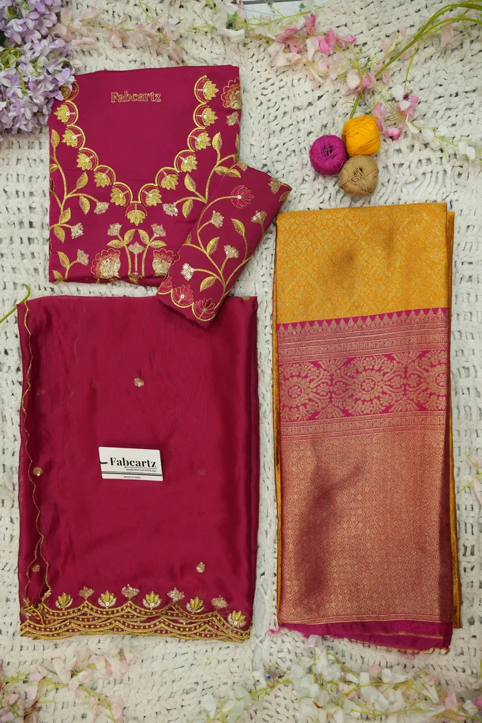 Juhi Women's Woven Design Half Saree with Blouse and Dupatta - Image 53