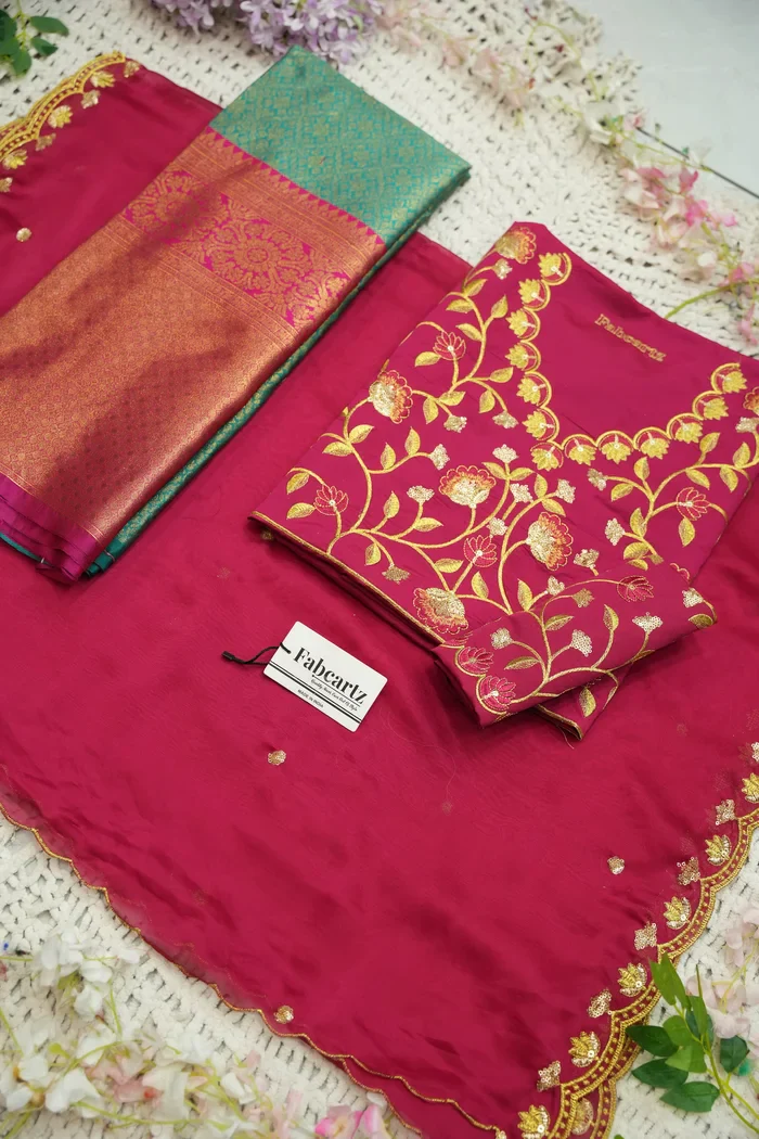 Juhi Women's Woven Design Half Saree with Blouse and Dupatta - Image 62