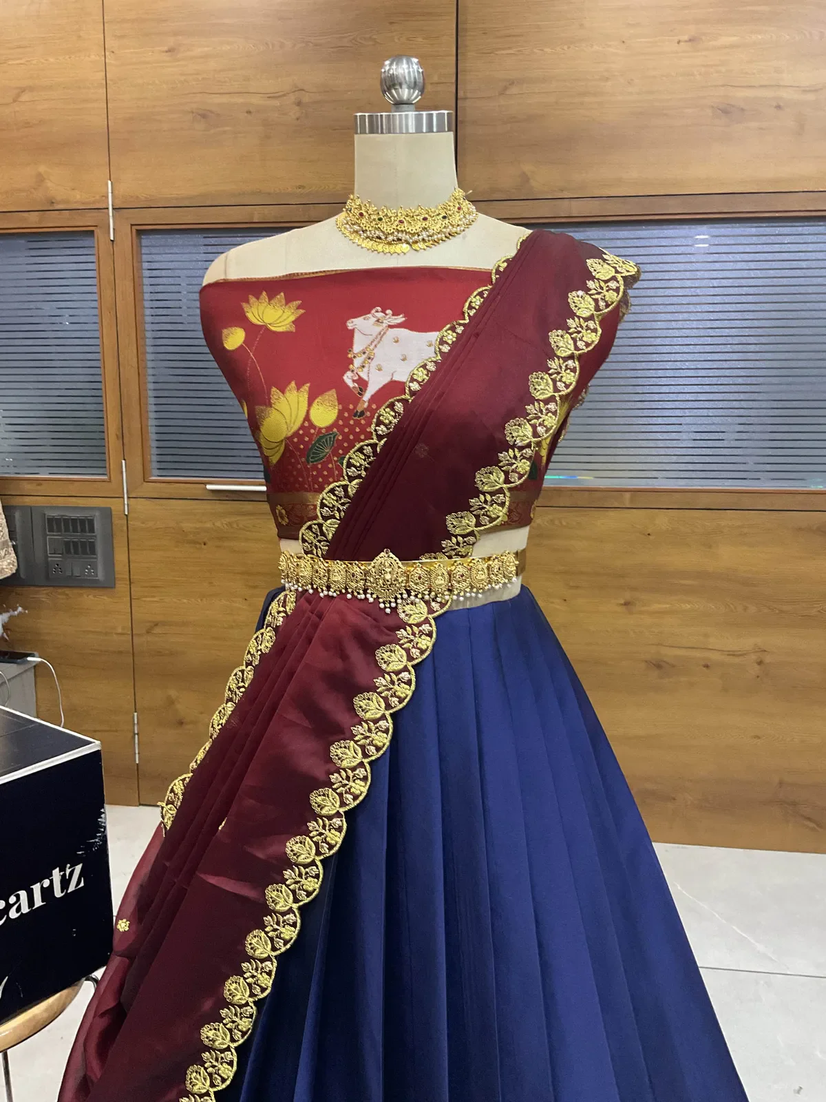South Indian Festival Traditional Half Saree with Embroidered Blouse & Dupatta KaamRango - Image 13