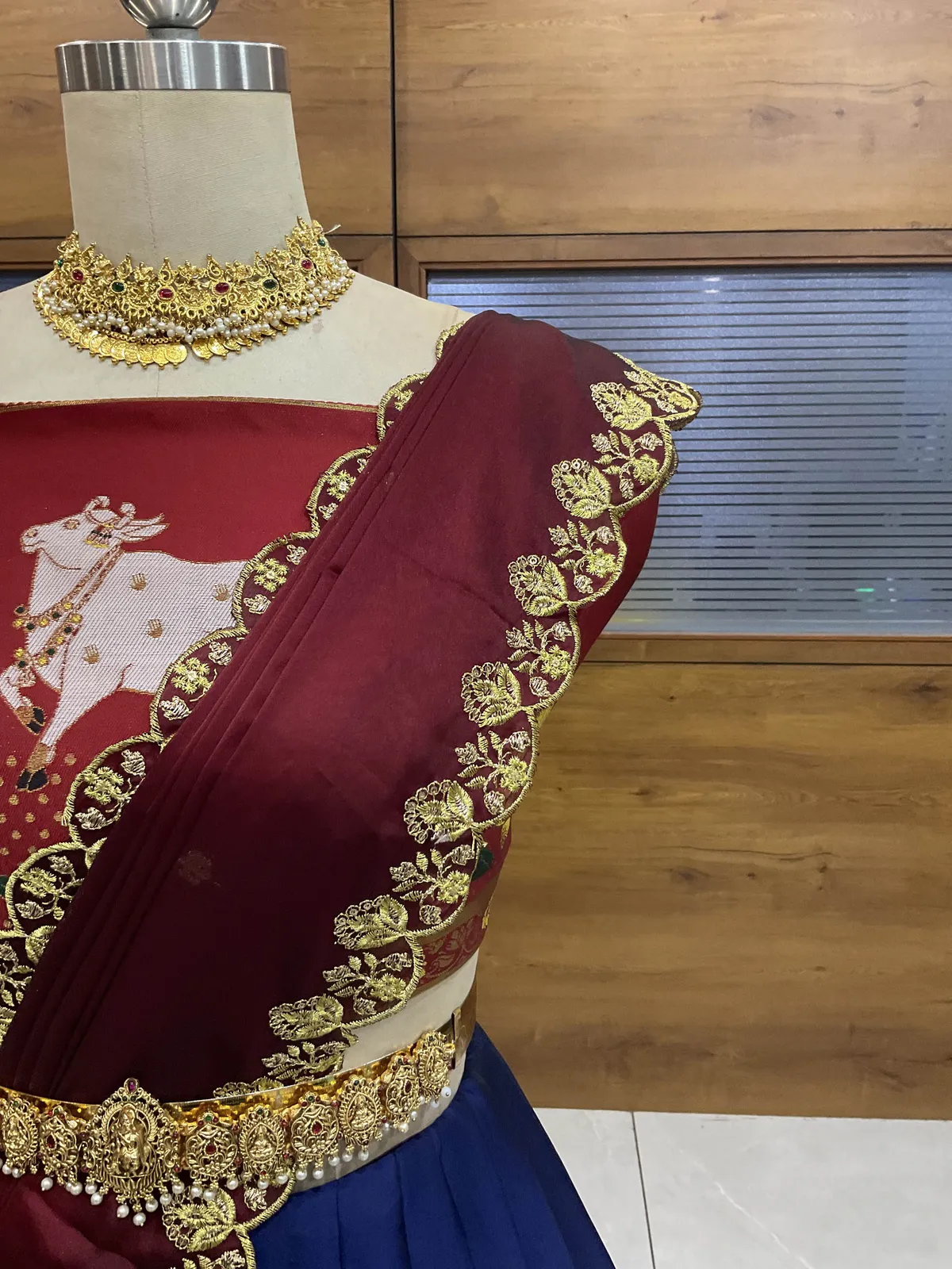 South Indian Festival Traditional Half Saree with Embroidered Blouse & Dupatta KaamRango - Image 14