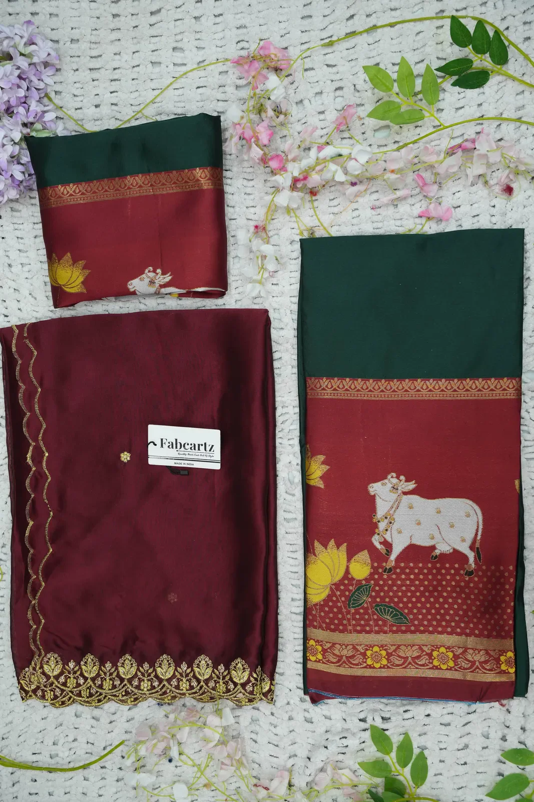South Indian Festival Traditional Half Saree with Embroidered Blouse & Dupatta KaamRango - Image 26
