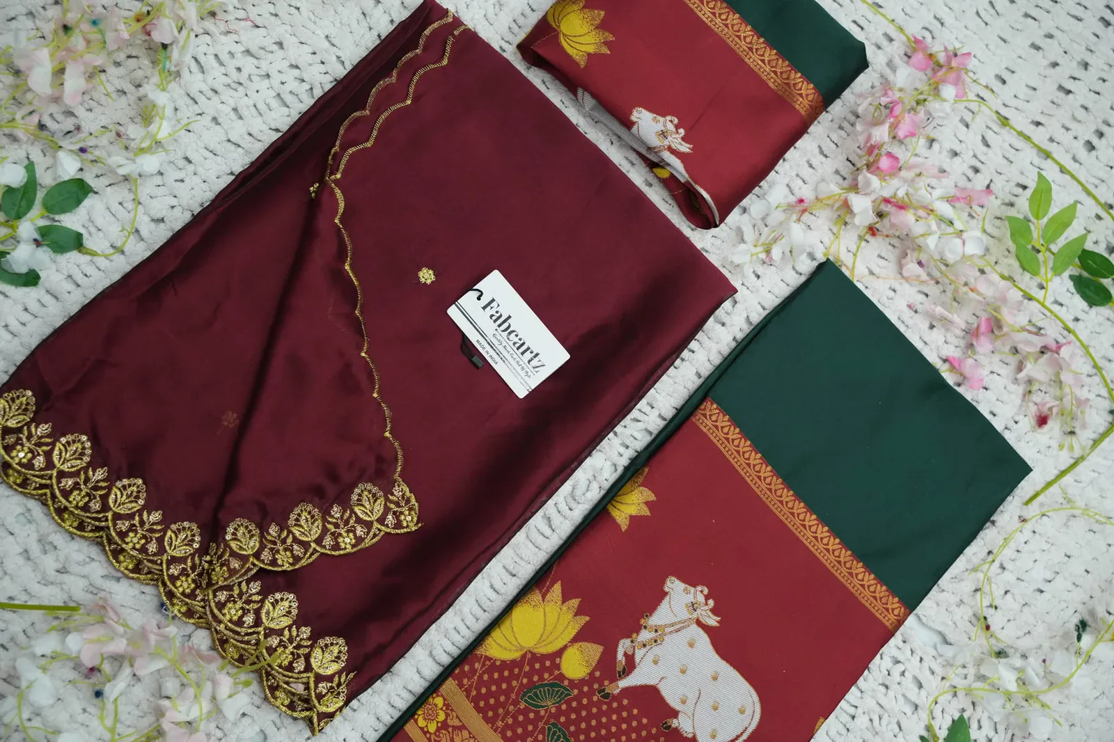 South Indian Festival Traditional Half Saree with Embroidered Blouse & Dupatta KaamRango - Image 27