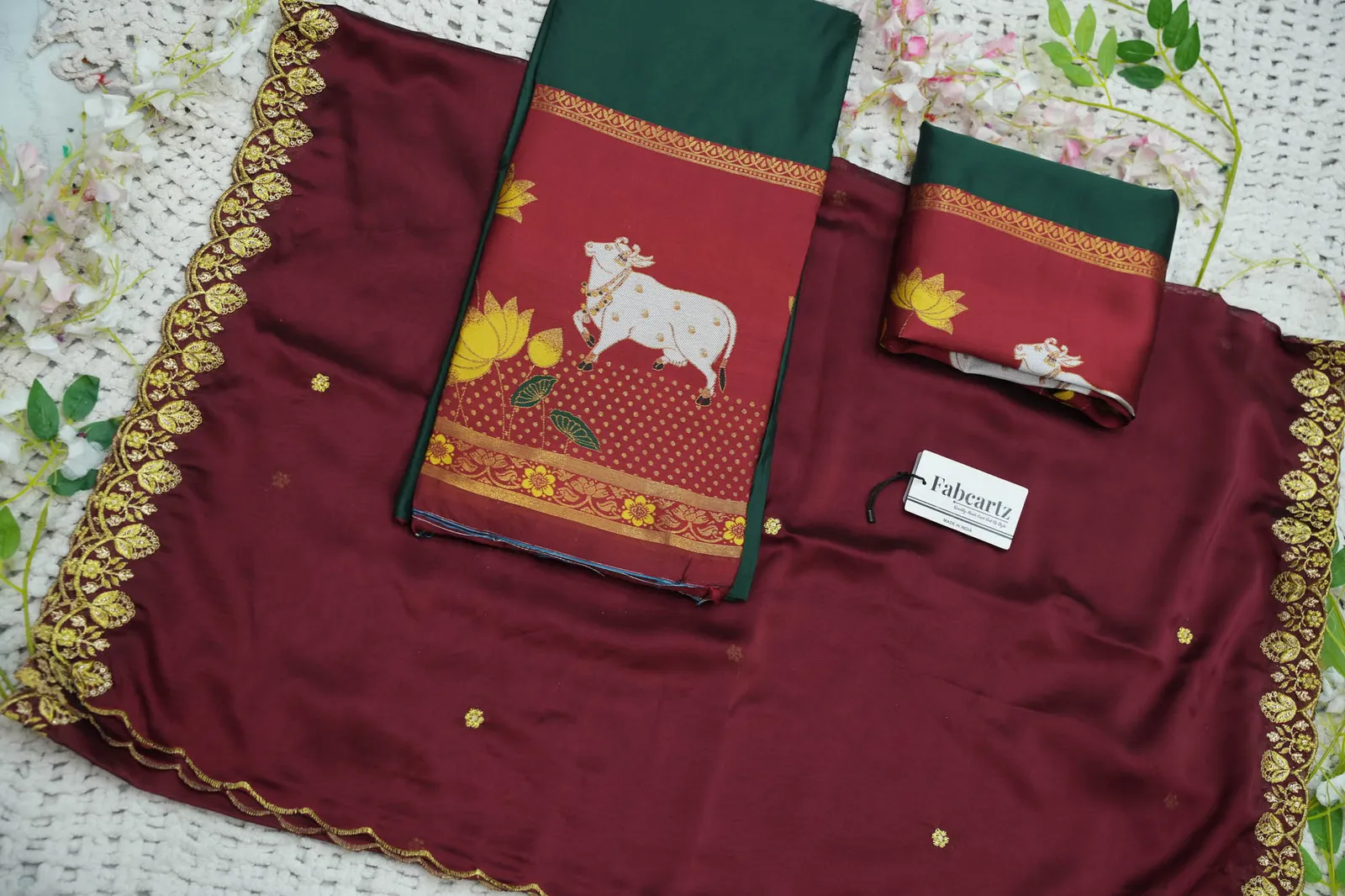 South Indian Festival Traditional Half Saree with Embroidered Blouse & Dupatta KaamRango - Image 30