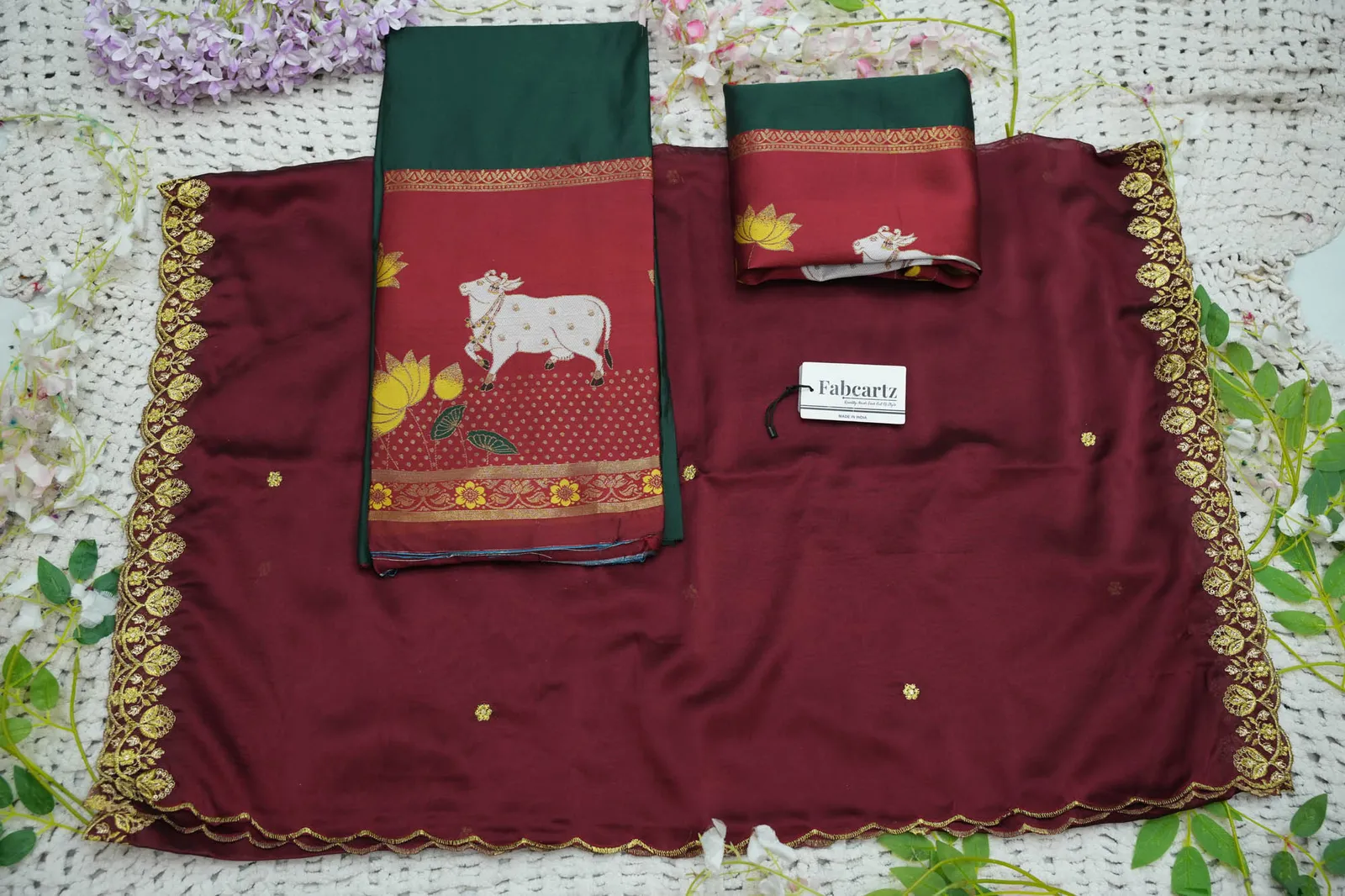 South Indian Festival Traditional Half Saree with Embroidered Blouse & Dupatta KaamRango - Image 31