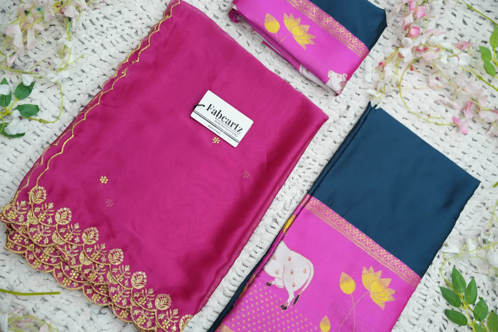 South Indian Festival Traditional Half Saree with Embroidered Blouse & Dupatta KaamRango - Image 34