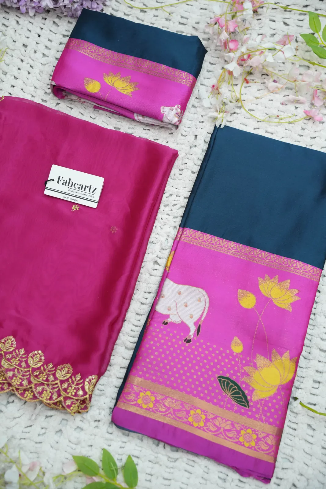 South Indian Festival Traditional Half Saree with Embroidered Blouse & Dupatta KaamRango - Image 35