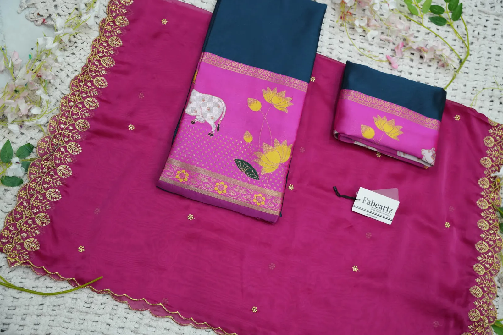 South Indian Festival Traditional Half Saree with Embroidered Blouse & Dupatta KaamRango - Image 37