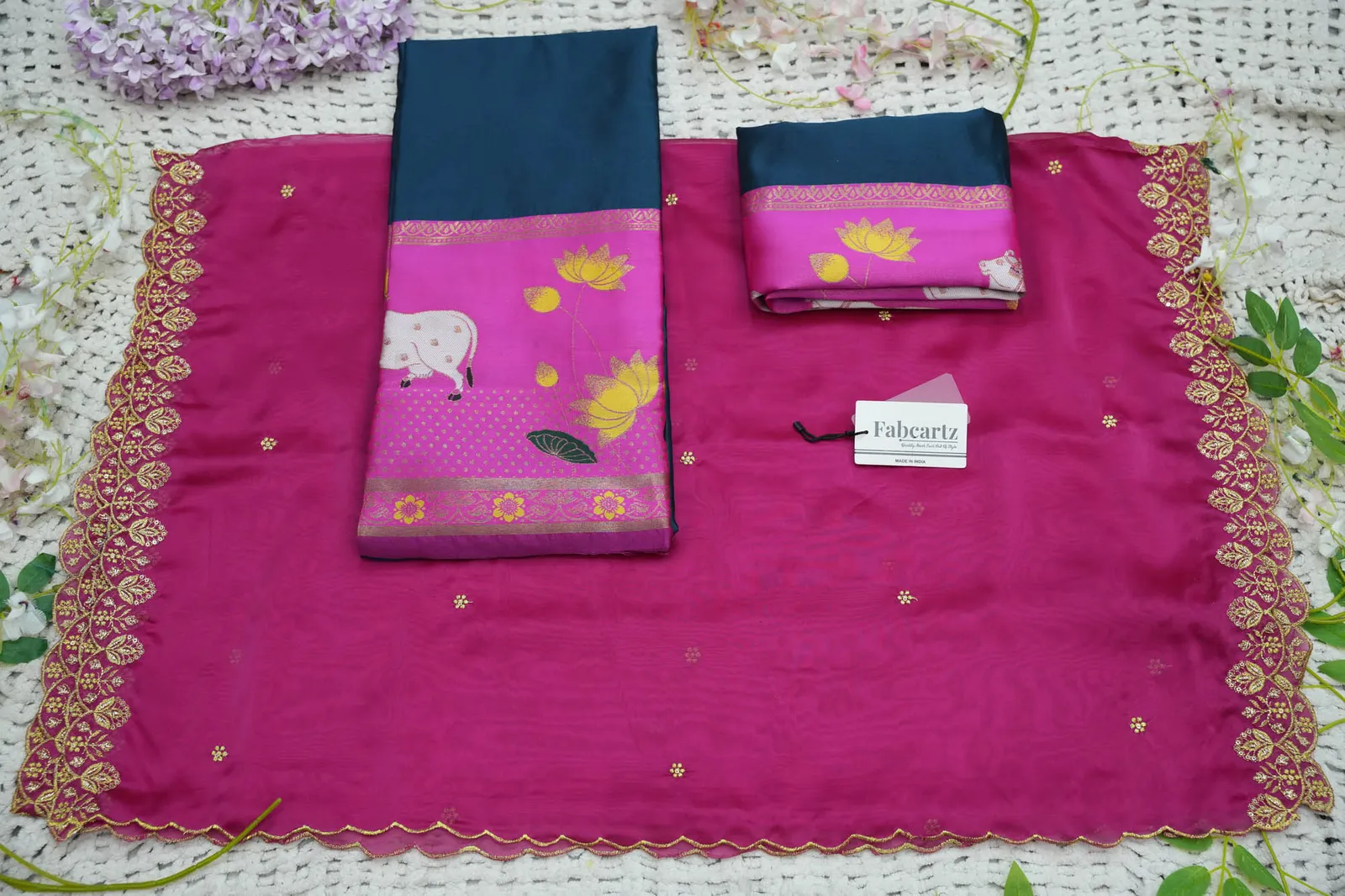 South Indian Festival Traditional Half Saree with Embroidered Blouse & Dupatta KaamRango - Image 38