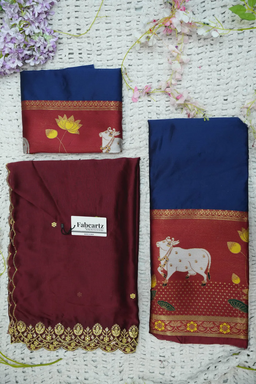 South Indian Festival Traditional Half Saree with Embroidered Blouse & Dupatta KaamRango - Image 40