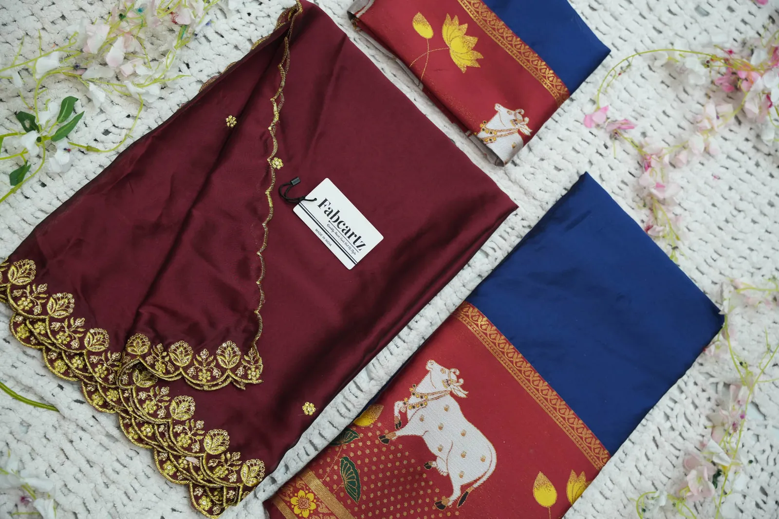 South Indian Festival Traditional Half Saree with Embroidered Blouse & Dupatta KaamRango - Image 41