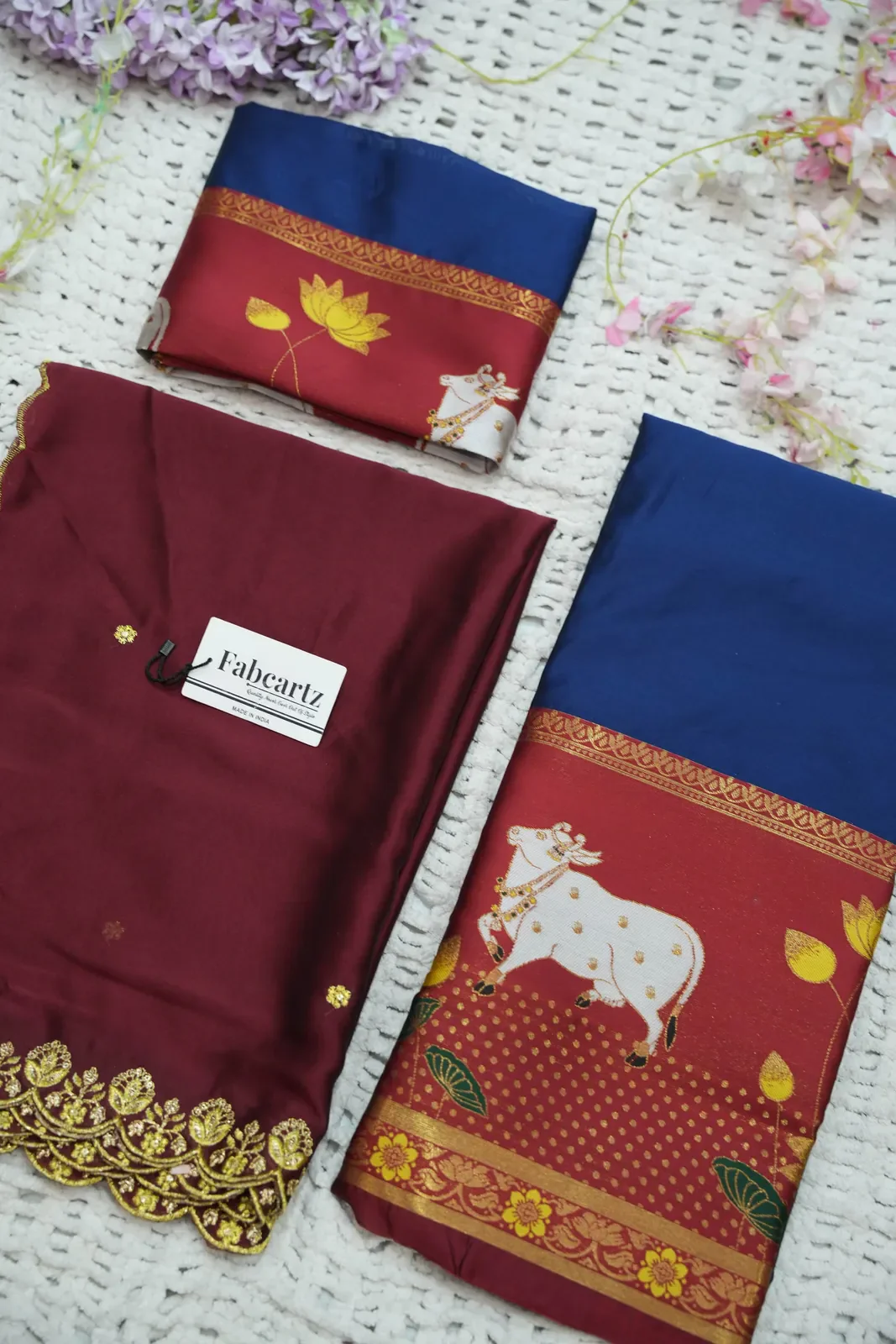 South Indian Festival Traditional Half Saree with Embroidered Blouse & Dupatta KaamRango - Image 42