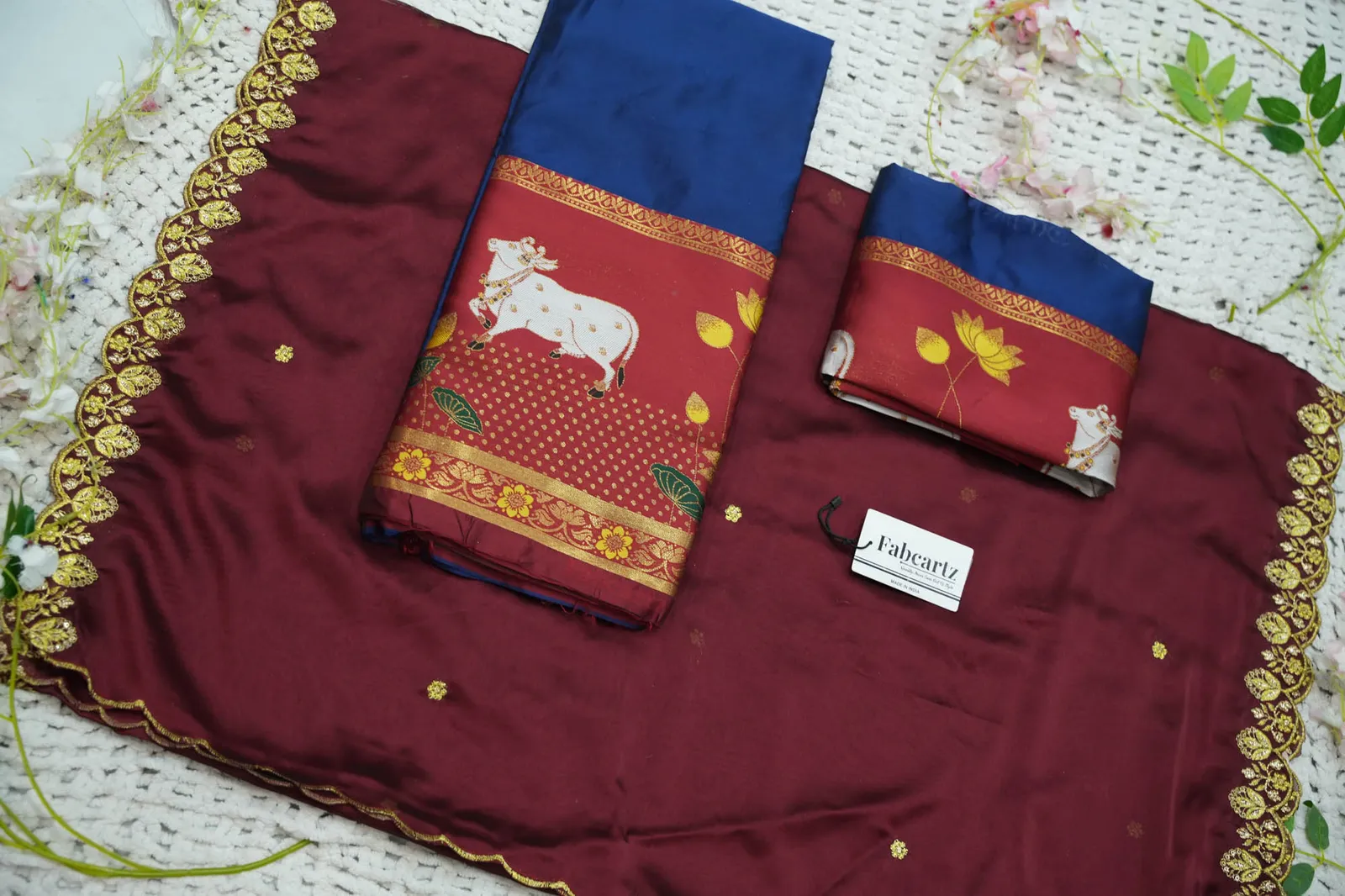 South Indian Festival Traditional Half Saree with Embroidered Blouse & Dupatta KaamRango - Image 44