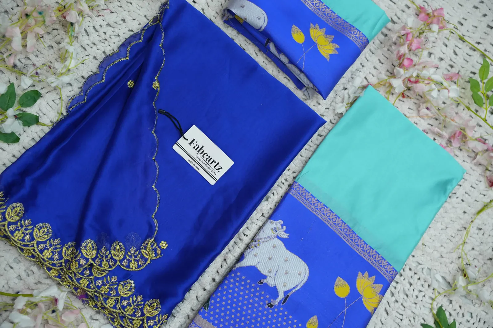 South Indian Festival Traditional Half Saree with Embroidered Blouse & Dupatta KaamRango - Image 48