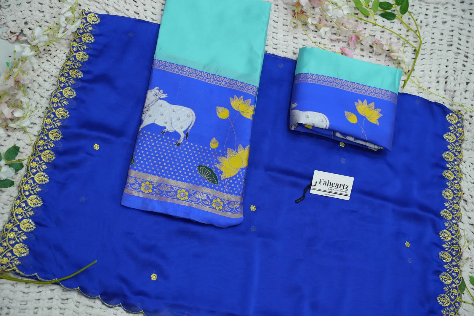South Indian Festival Traditional Half Saree with Embroidered Blouse & Dupatta KaamRango - Image 51