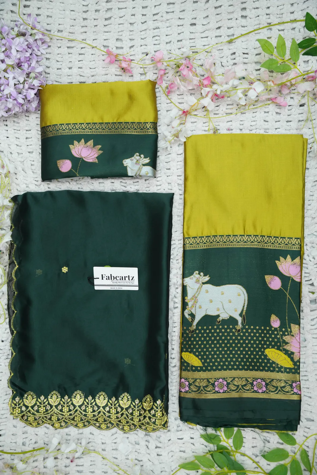 South Indian Festival Traditional Half Saree with Embroidered Blouse & Dupatta KaamRango - Image 54