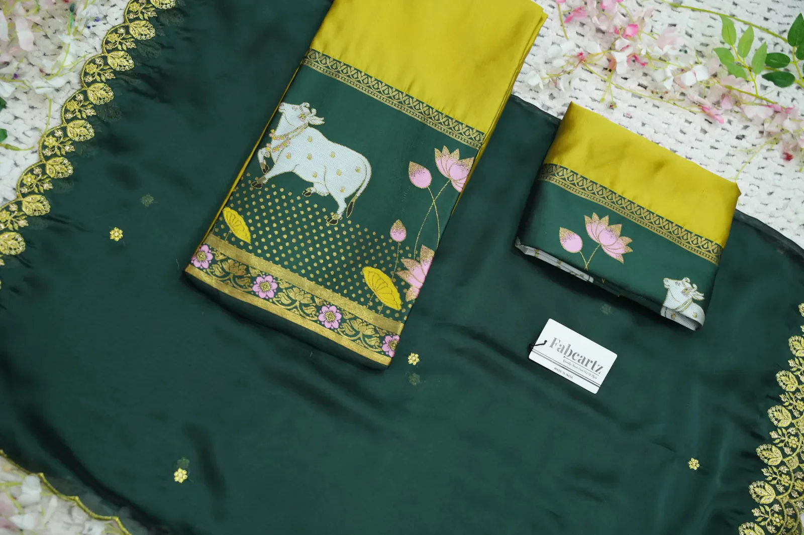 South Indian Festival Traditional Half Saree with Embroidered Blouse & Dupatta KaamRango - Image 58