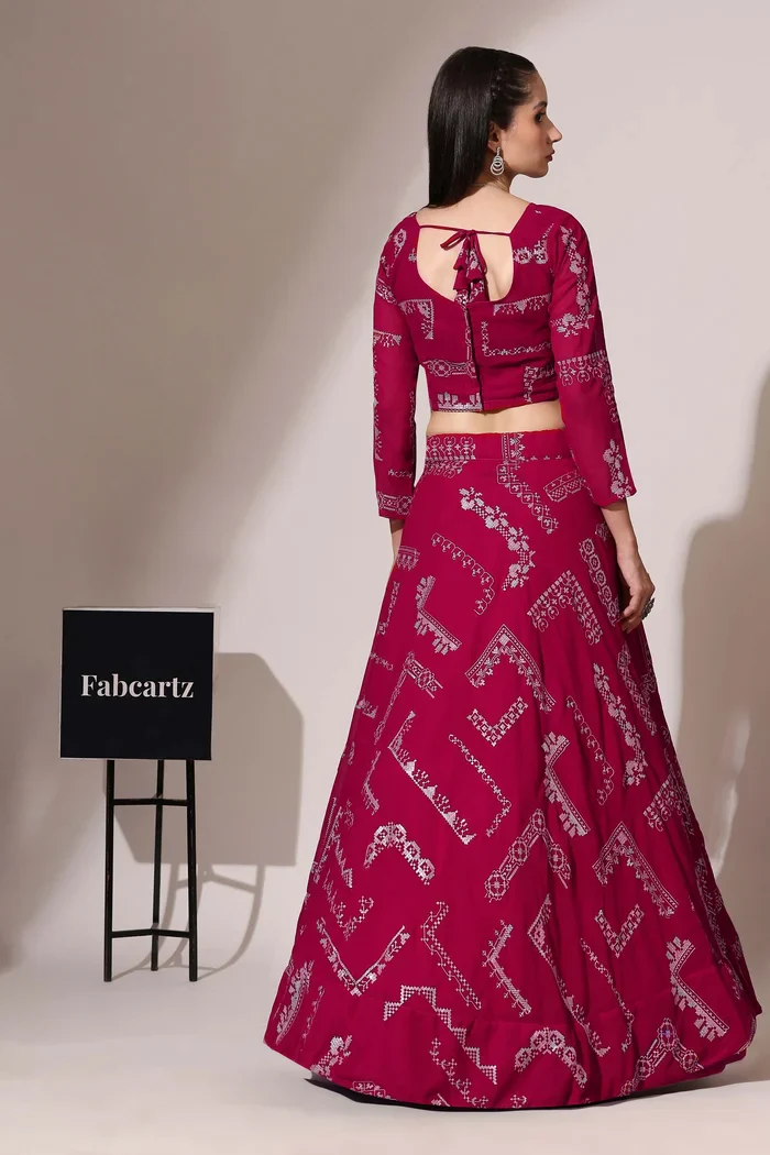 Women's Embroidered Georgette Lehenga Choli with Sequins Work CO² - Image 20
