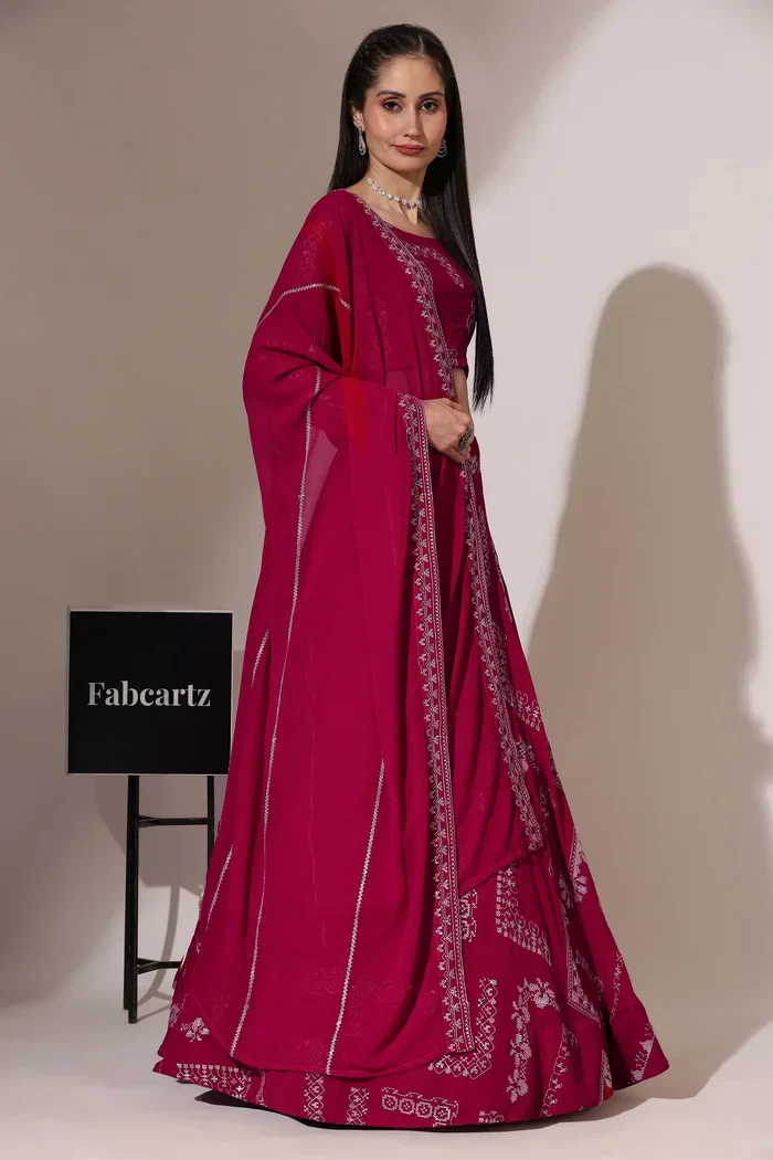 Women's Embroidered Georgette Lehenga Choli with Sequins Work CO² - Image 22