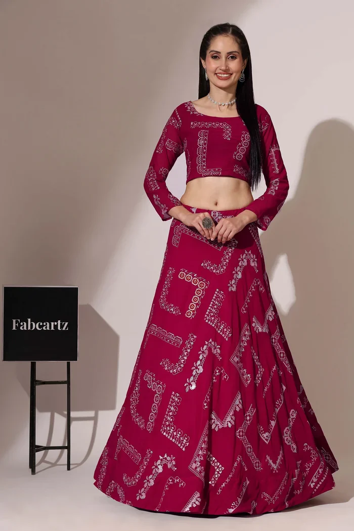 Women's Embroidered Georgette Lehenga Choli with Sequins Work CO² - Image 24