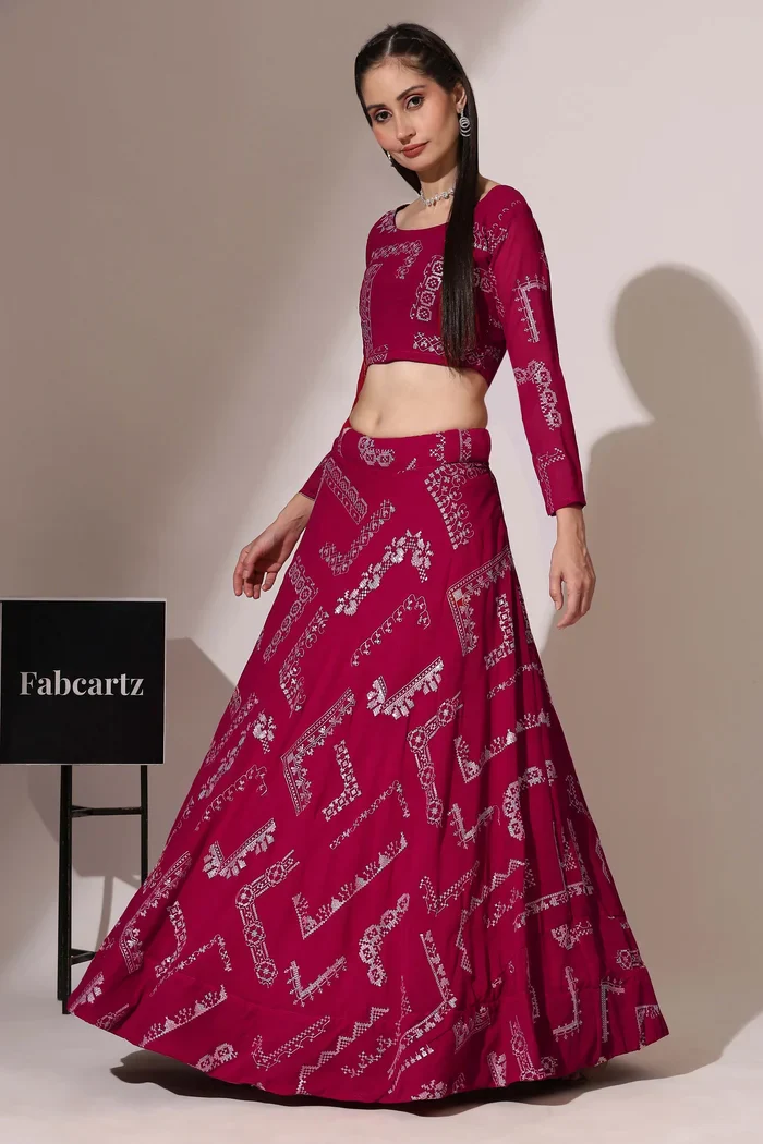 Women's Embroidered Georgette Lehenga Choli with Sequins Work CO² - Image 25