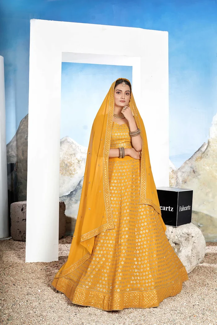 Women's Embroidered Georgette Lehenga Choli with Sequins Work Kailash - Image 14