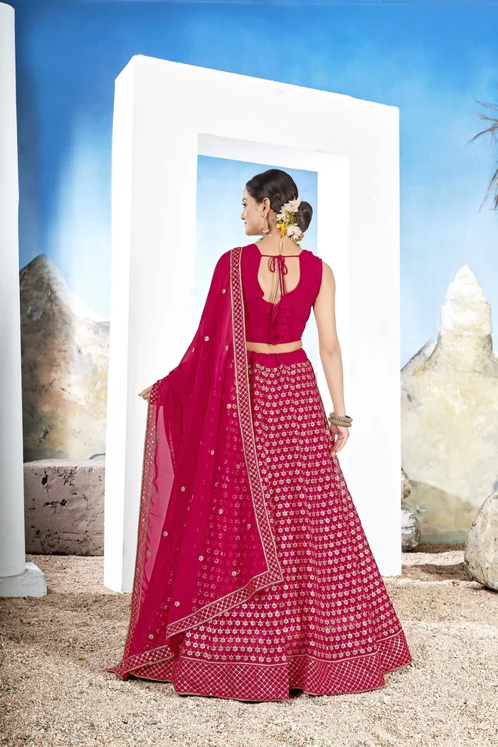Women's Embroidered Georgette Lehenga Choli with Sequins Work Kailash - Image 3