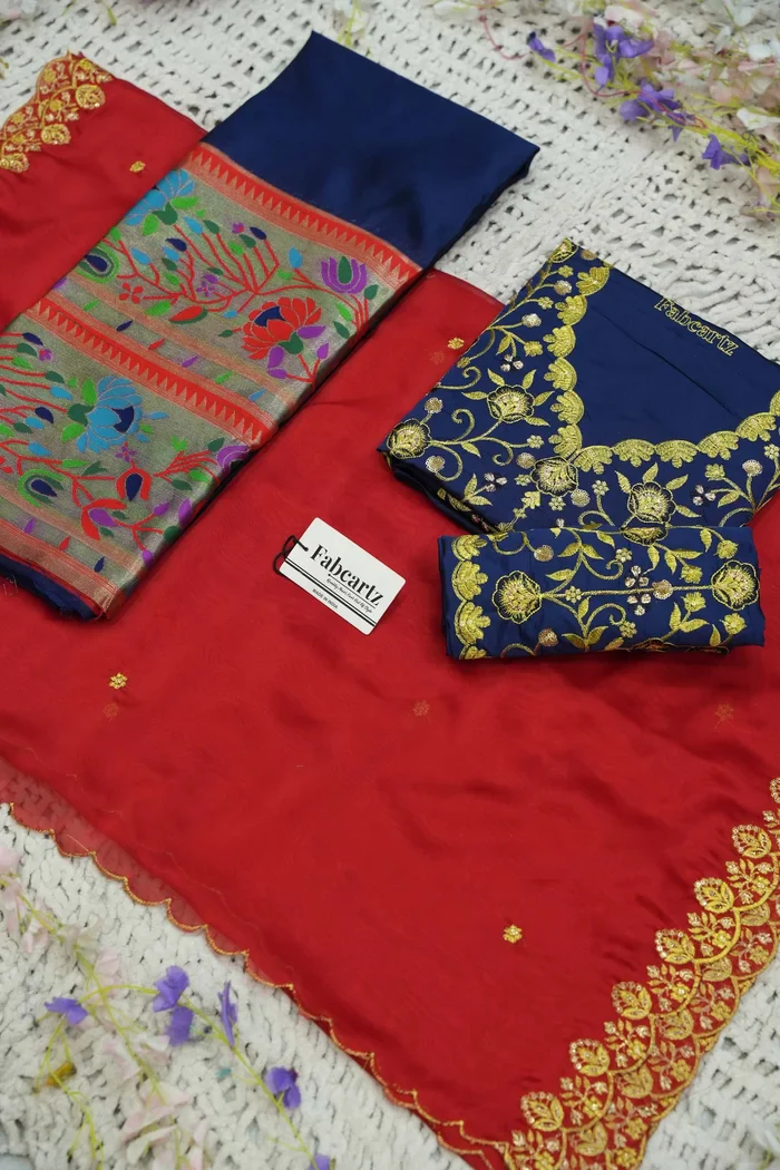 Women's Woven Design zari work Half Saree with Embroidered Blouse and Dupatta Kamalika - Image 18