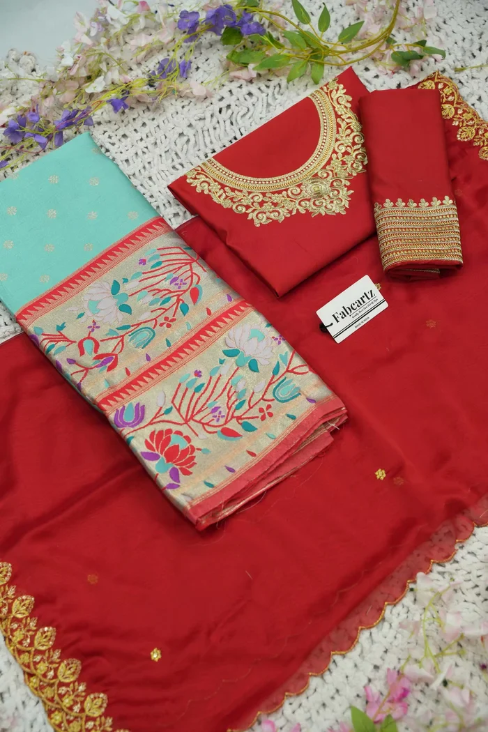 Women's Woven Design zari work Half Saree with Embroidered Blouse and Dupatta Kamalika - Image 16