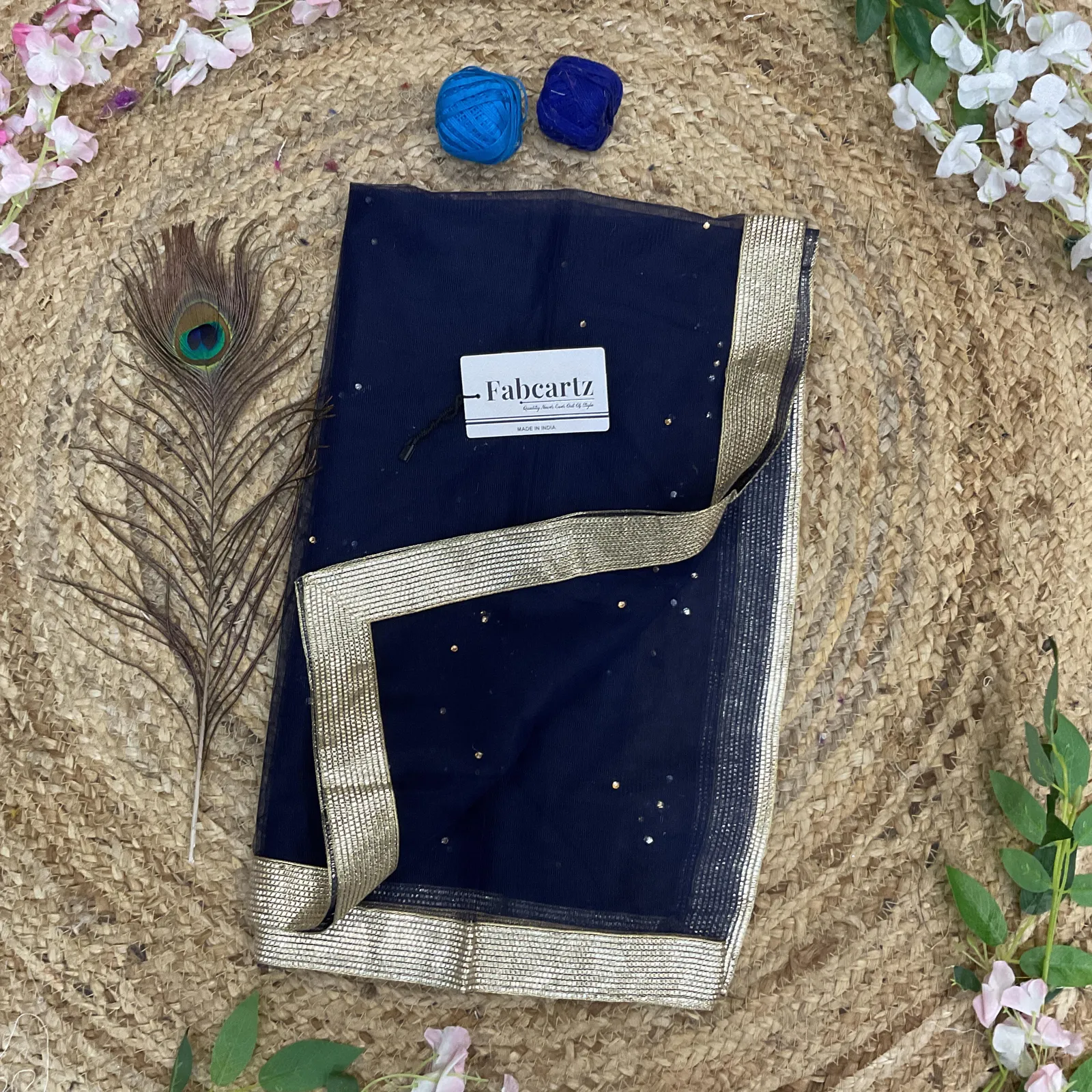 Beautiful Lace & Beads work Net Dupatta for women | Only DupattaBeautiful Embroidery & Beads work Net Dupatta for women | Only Dupatta KanchiPuramDup - Image 10