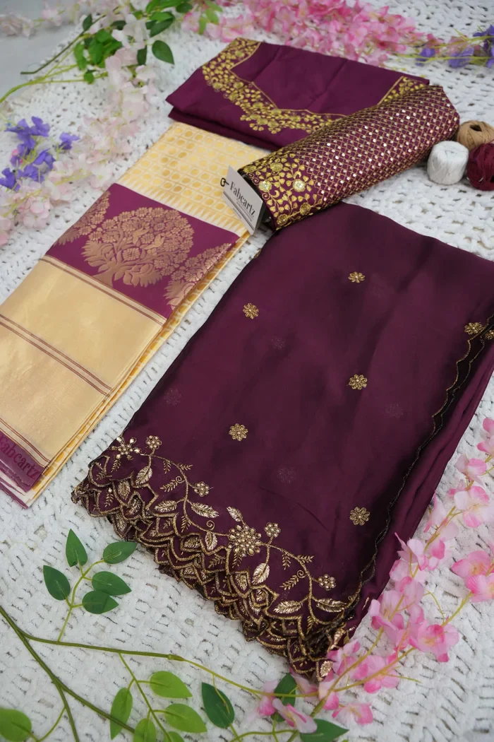 Women's Woven Design zari work Half Saree with Handwork Blouse and Dupatta KanchiRango - Image 42