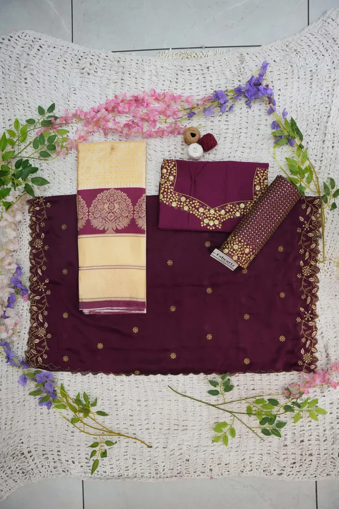 Women's Woven Design zari work Half Saree with Handwork Blouse and Dupatta KanchiRango - Image 48
